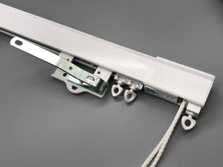 Commercial Curtain Track / Aluminium Curtain Track with Cord Draw - White or Silver - www.mydecorstore.co.uk