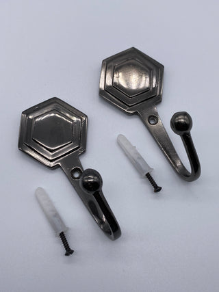 Contemporary Curtain Tie Back Hooks - Black Nickel - Pack of 100 - www.mydecorstore.co.uk