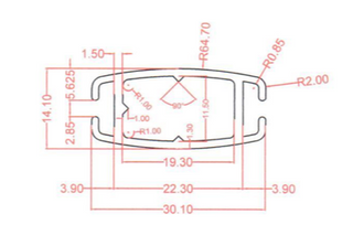 Silver aluminium bottom Hem-bar for roller roman and panel blinds From £1.75 / meter - www.mydecorstore.co.uk