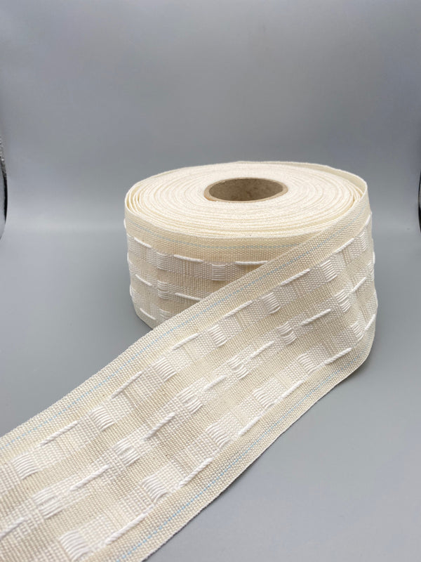 Curtain Pencil Tape 75mm - Guide Stitching - Cream -  50mtr