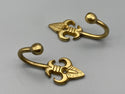 Fleur De Lis Curtain Tie Back Hooks - 65mm Brass Hooks - Pack of 100